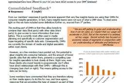    Benchmark on the use of DMPs by insights teams to generate consumer insights