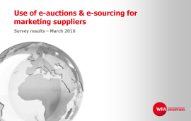    Benchmark on Use of e-auctions & e-sourcing for marketing suppliers