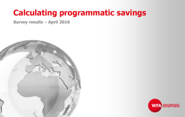    Survey results on calculating programmatic savings