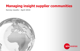    Survey results on Managing insight supplier communities